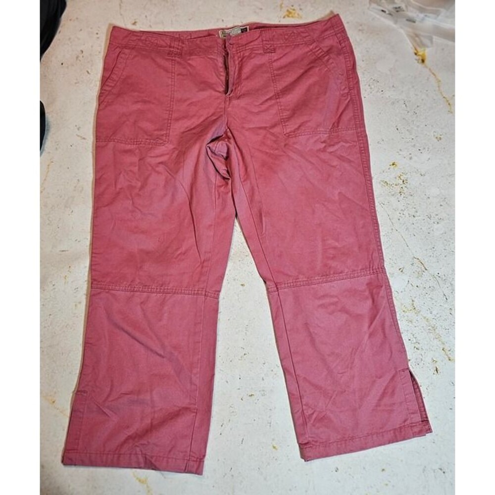 Old Navy Ultra Low Waist Pink Cropped Pants Womens Size 18 Cotton Wide Leg Capri